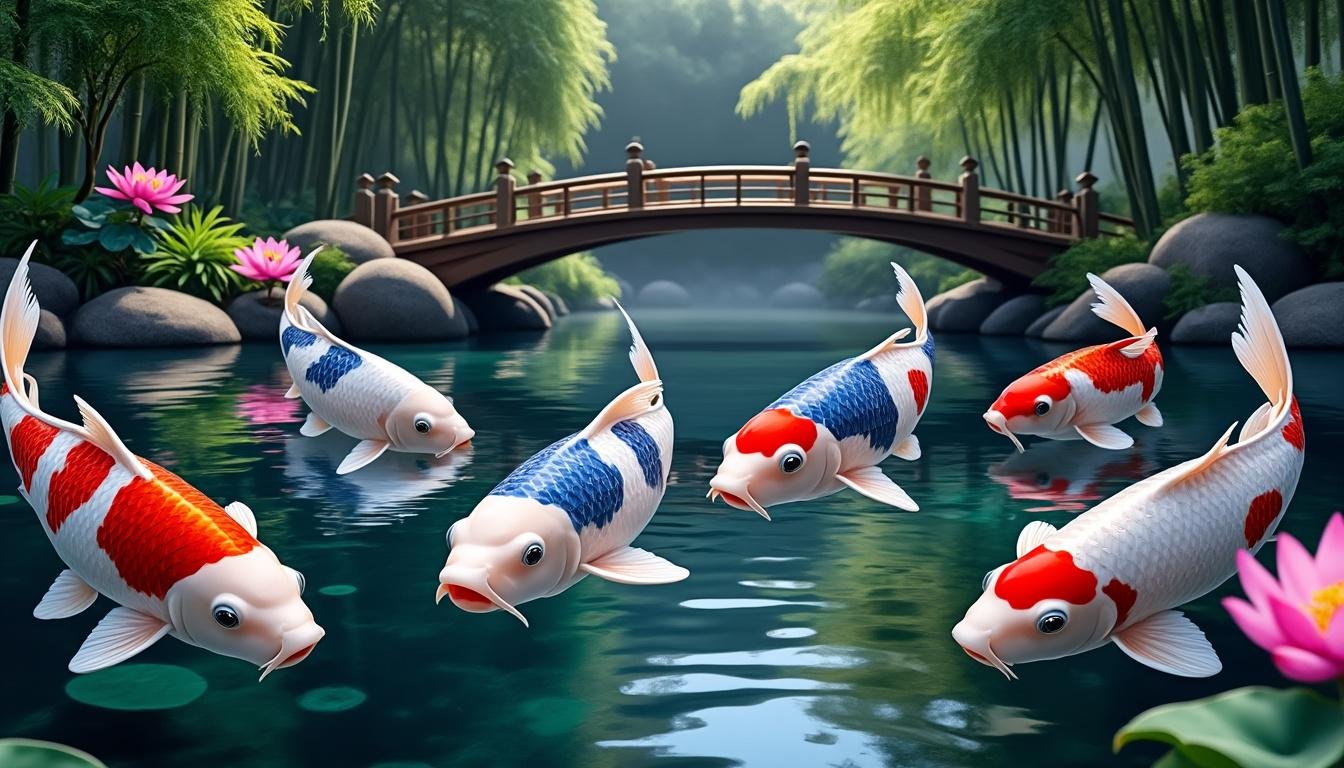 découvrez la carpe koï aigoromo, une variété élégante et rare aux taches noires distinctives sur un fond blanc nacré, idéale pour embellir votre étang.