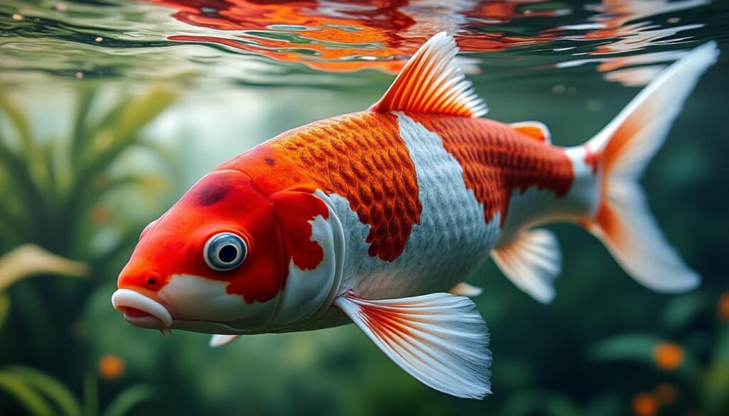 découvrez la beauté unique de la carpe koï akamigoi, un poisson ornemental rouge vif apprécié pour son élégance et sa symbolique en jardin aquatique.