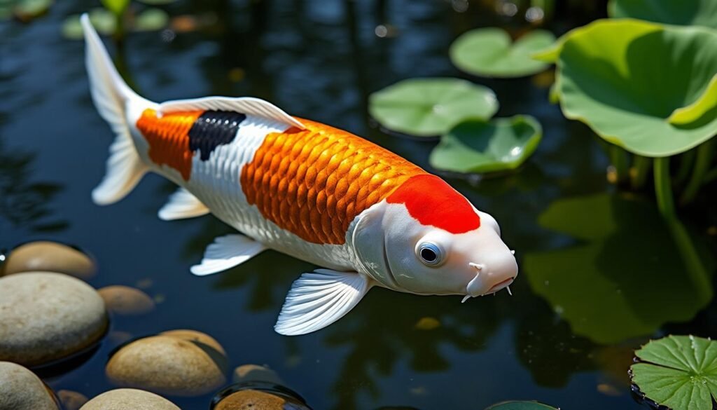 découvrez la carpe koï budogoromo, une variété élégante aux motifs uniques et aux couleurs éclatantes, idéale pour embellir votre bassin.