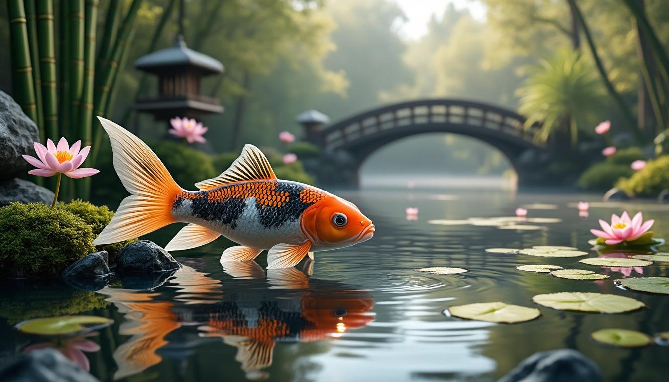 découvrez la beauté exceptionnelle de la carpe koï butterfly showa, une variété élégante aux nageoires longues et aux couleurs vives, parfaite pour sublimer votre bassin.