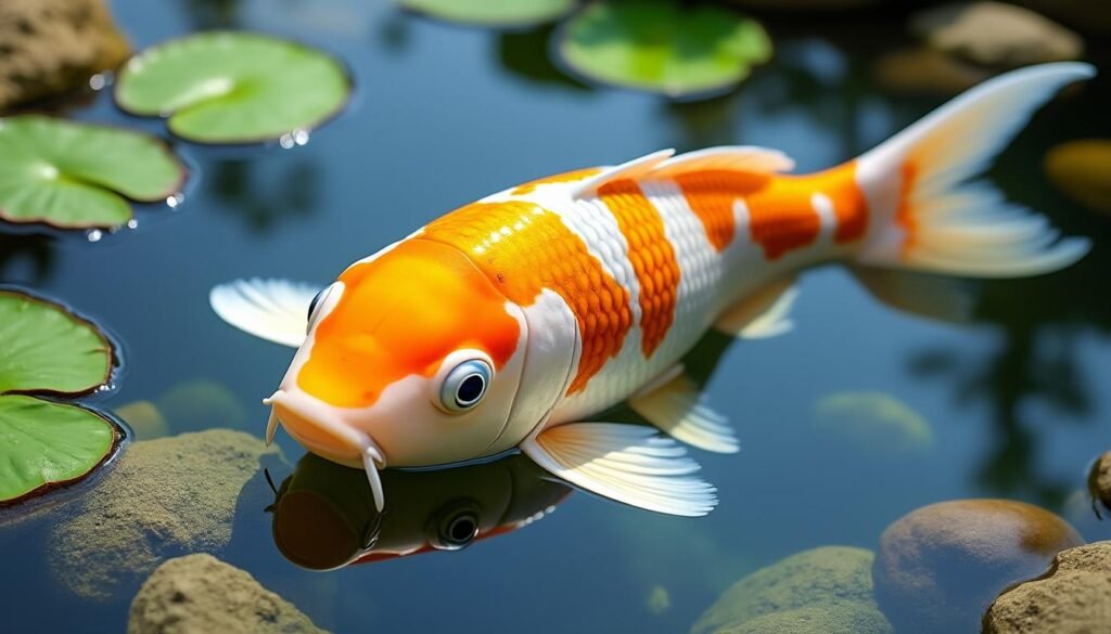 découvrez la beauté unique de la carpe koï cream ogon, une variété élégante et lumineuse parfaite pour embellir votre bassin.