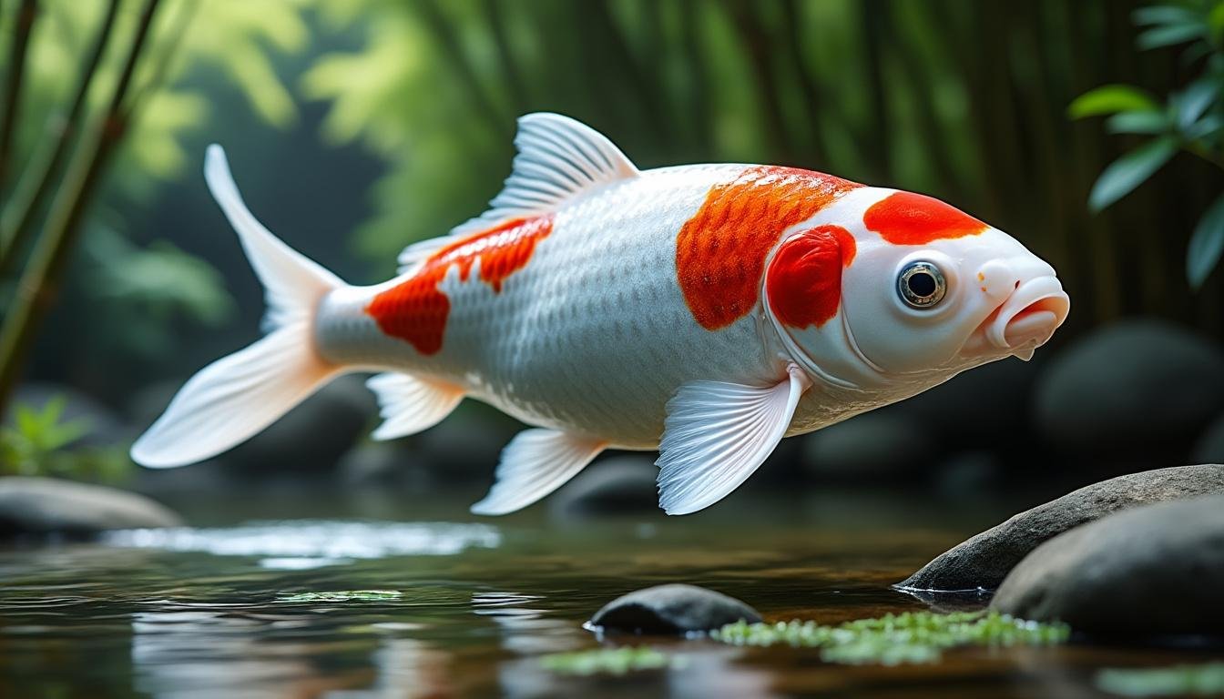 découvrez la carpe koï doitsu kohaku, une variété élégante et colorée de carpes japonaises, idéale pour les amateurs d'aquariophilie et les jardins d'eau.