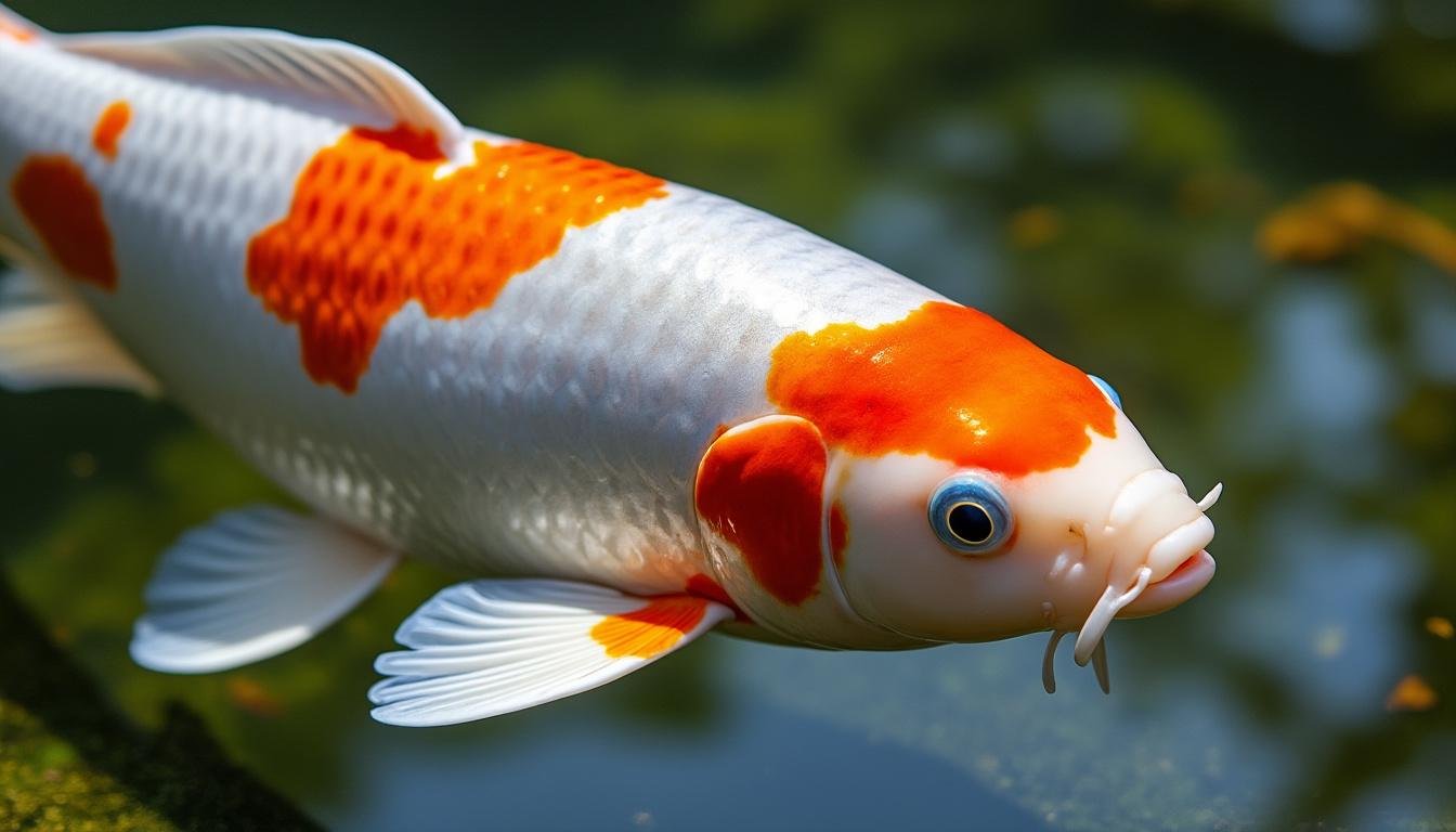 découvrez la carpe koï doitsu kujaku, une magnifique variété de carpe japonaise aux écailles brillantes et aux couleurs éclatantes, parfaite pour embellir votre bassin.