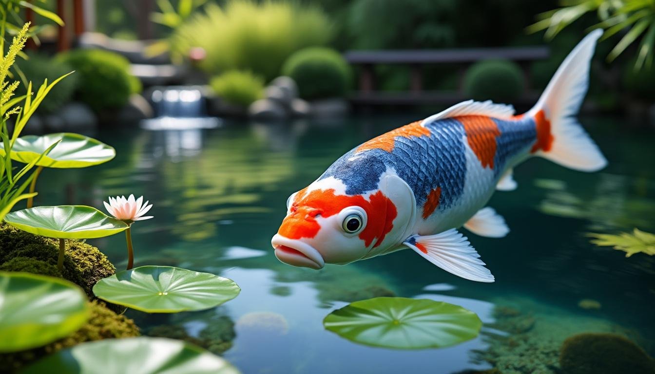 découvrez la beauté unique de la carpe koï ginrin asagi, célèbre pour ses écailles scintillantes et ses couleurs éclatantes, parfaite pour enrichir votre bassin ou jardin aquatique.