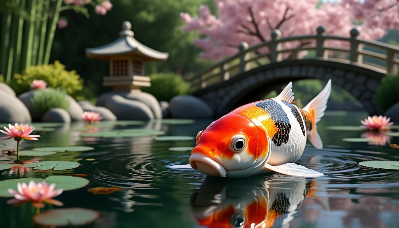 découvrez la beauté unique de la carpe koï ginrin bekko, célèbre pour ses écailles scintillantes et ses motifs distinctifs, idéale pour embellir votre étang.