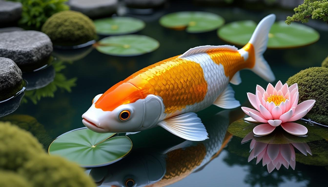 découvrez la beauté unique de la carpe koï ginrin hariwake, un poisson ornemental aux écailles scintillantes et aux couleurs éclatantes, idéal pour sublimer votre bassin.