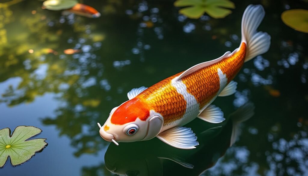 découvrez la beauté unique de la carpe koï ginrin karashigoi, une variété éclatante et scintillante, idéale pour enrichir votre étang avec élégance et couleurs vives.