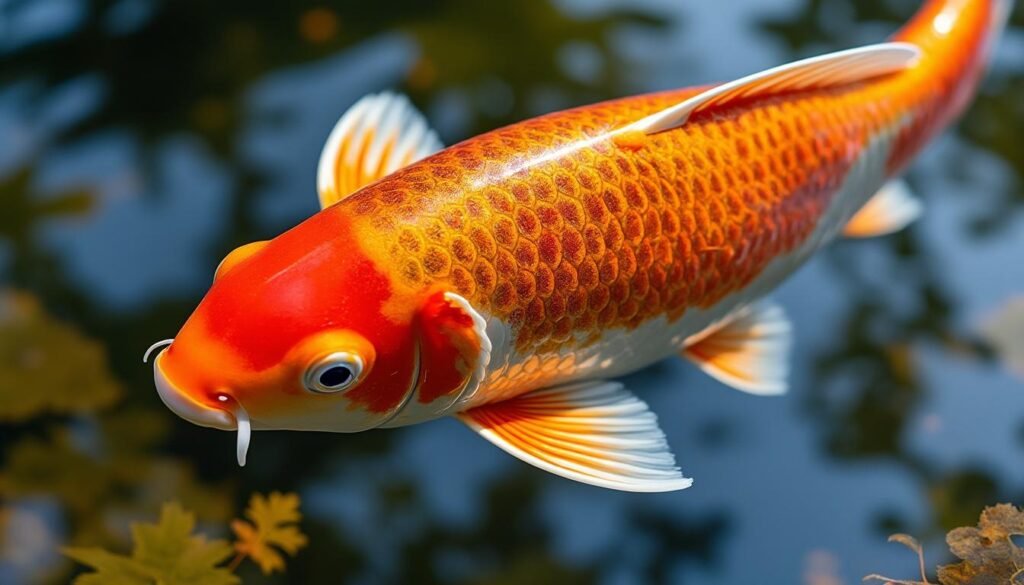 découvrez la carpe koï ginrin ochiba, célèbre pour ses écailles étincelantes et ses couleurs uniques. parfaite pour embellir votre bassin avec élégance et authenticité.