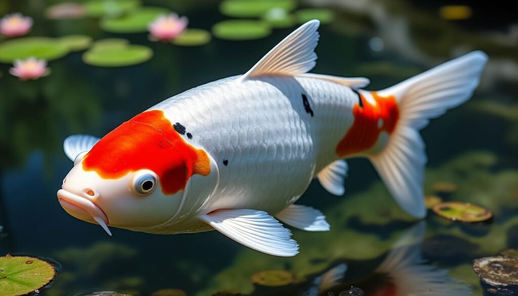 découvrez la beauté unique de la carpe koï ginrin sanke, réputée pour ses écailles éclatantes et ses motifs élégants. parfaite pour embellir votre bassin ou jardin aquatique.