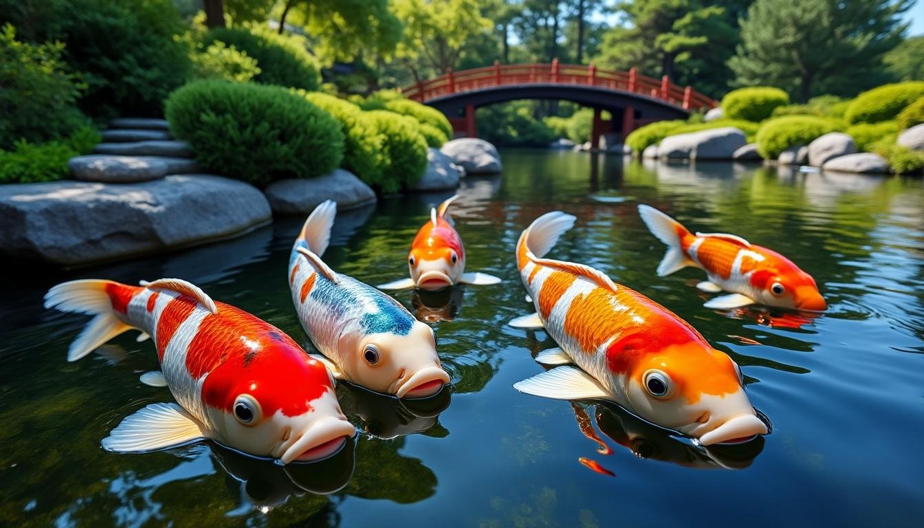 découvrez la beauté exceptionnelle de la carpe koï ginrin sanke, une variété prisée pour ses écailles scintillantes et ses motifs rouges, blancs et noirs uniques. parfaite pour enrichir votre bassin extérieur avec élégance.