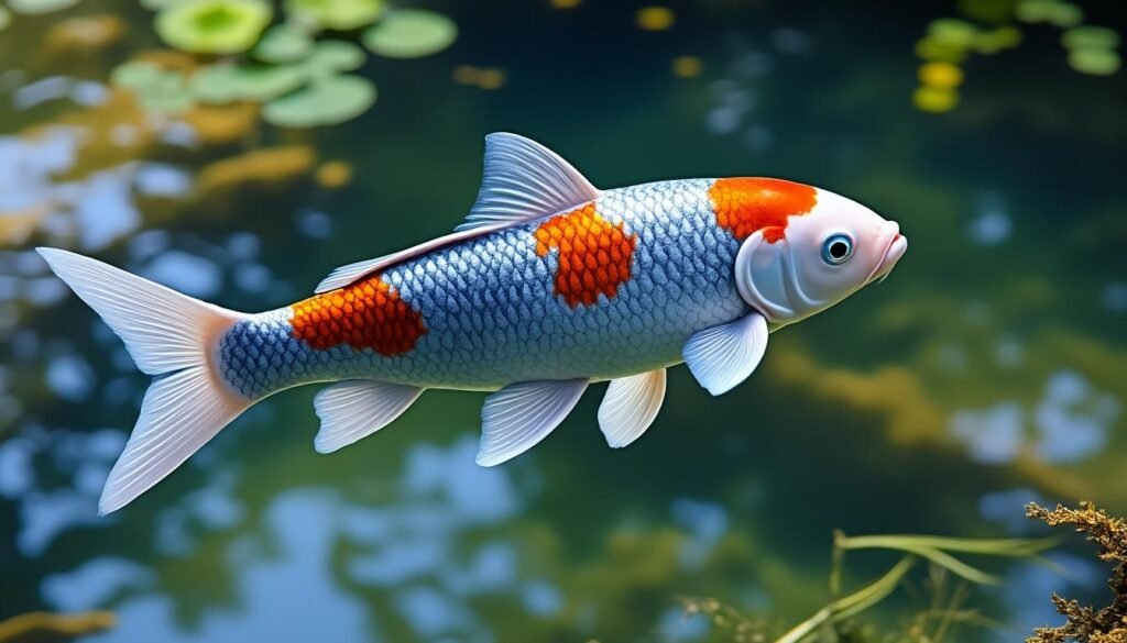 découvrez la beauté unique de la carpe koï ginrin shusui, une variété prisée pour ses écailles scintillantes et ses couleurs éclatantes, parfaite pour embellir votre bassin ou votre aquarium.