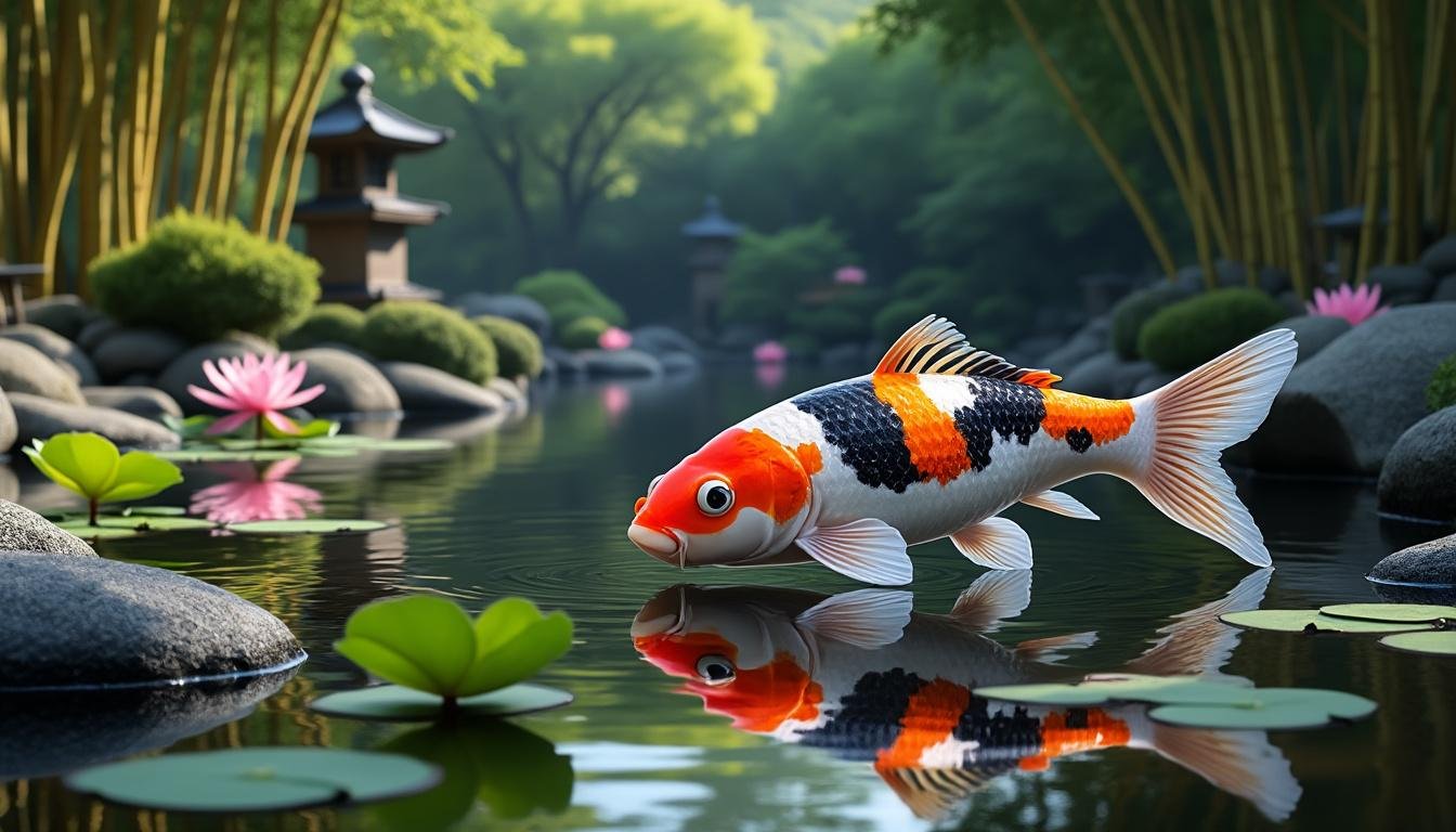 découvrez la beauté unique de la carpe koï goshiki, une variété rare aux couleurs éclatantes, idéale pour votre bassin ou jardin aquatique.
