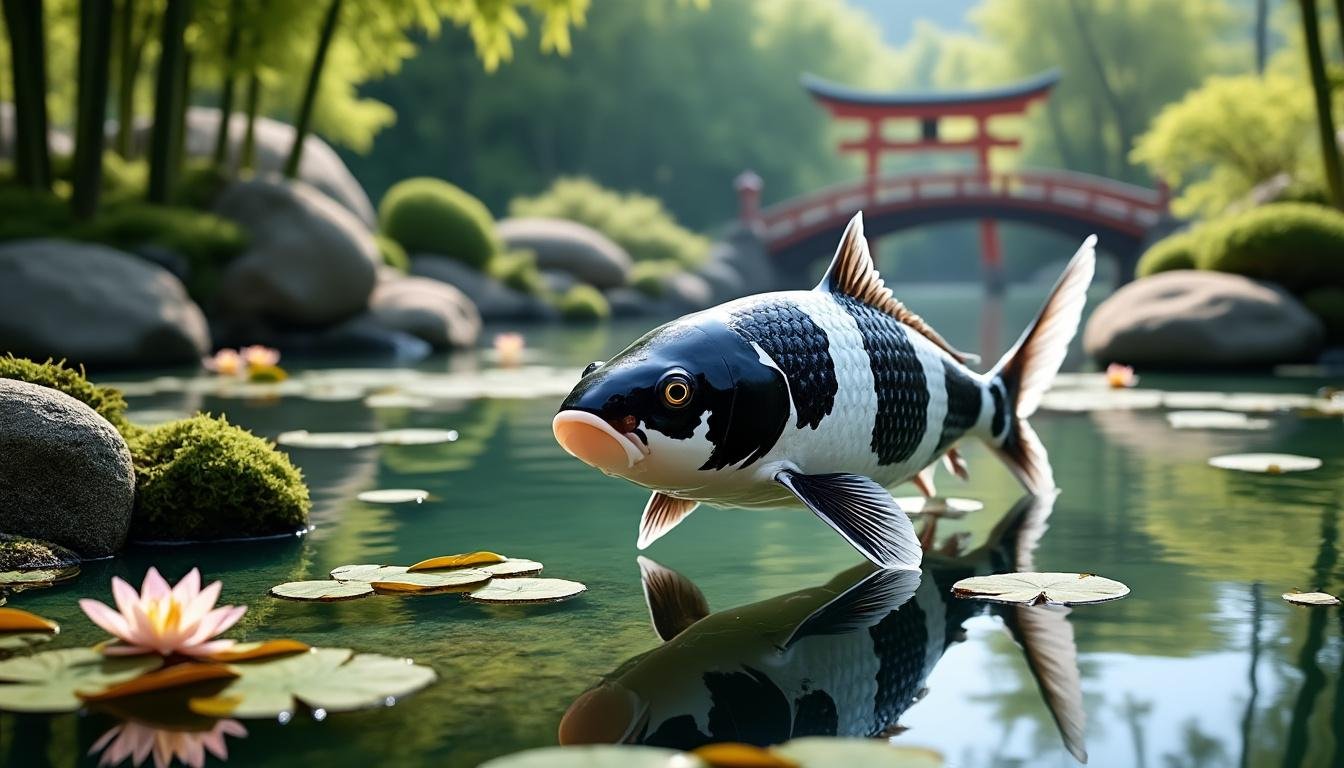 découvrez la carpe koï hageshiro, une variété élégante et dynamique idéale pour embellir votre bassin avec ses couleurs éclatantes et sa silhouette unique.