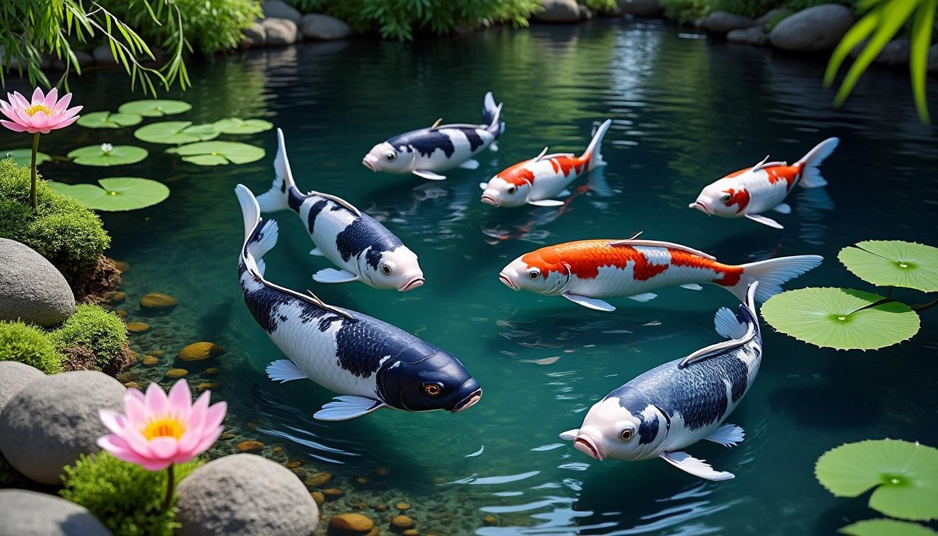 découvrez la beauté élégante de la carpe koï hi asagi, une variété traditionnelle japonaise aux motifs bleus et rouges vibrants, symbole de force et de sérénité.