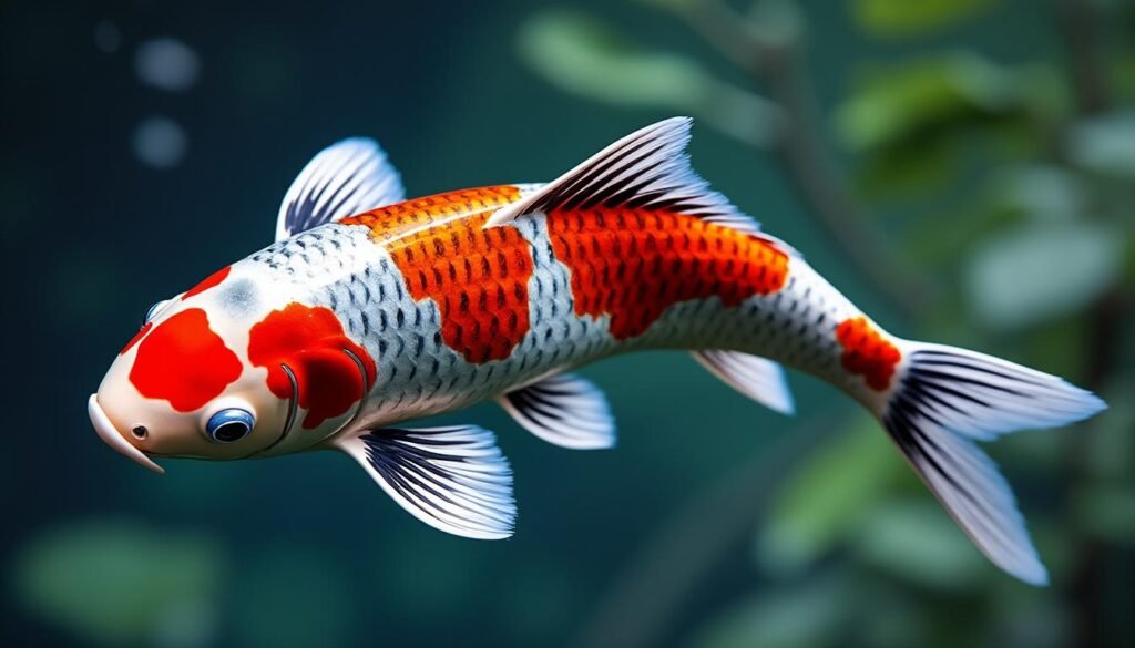 découvrez la carpe koï hi utsuri, une variété élégante aux motifs rouges et noirs distinctifs, parfaite pour embellir votre étang avec grâce et couleur.