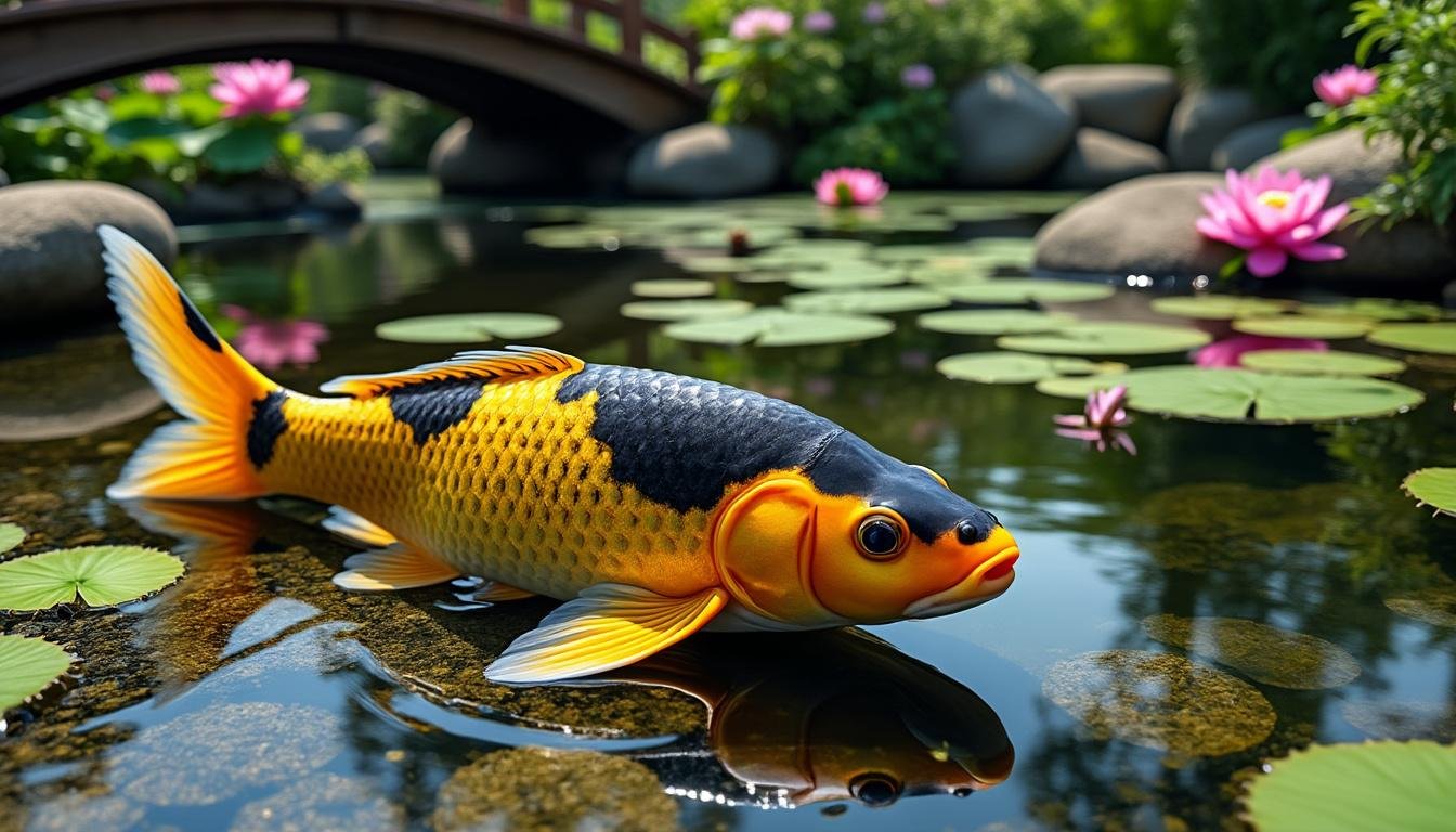 découvrez la carpe koï ki utsuri, une variété exceptionnelle de carpe japonaise reconnue pour ses motifs uniques et ses couleurs éclatantes, parfaite pour embellir votre bassin.