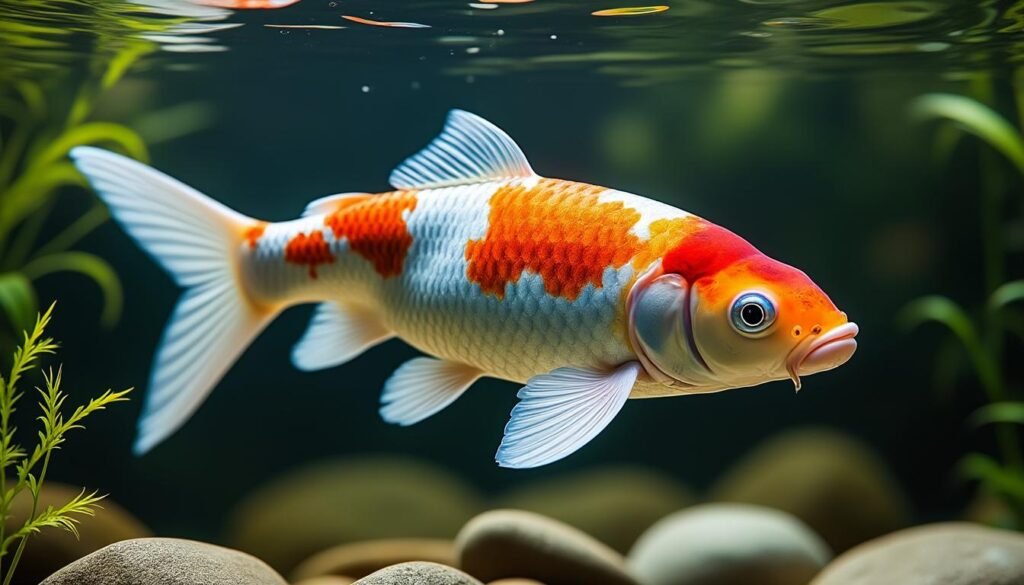 découvrez la carpe koï kokoromo, une variété unique alliant beauté et élégance, parfaite pour enrichir votre bassin avec des couleurs vives et un caractère exceptionnel.