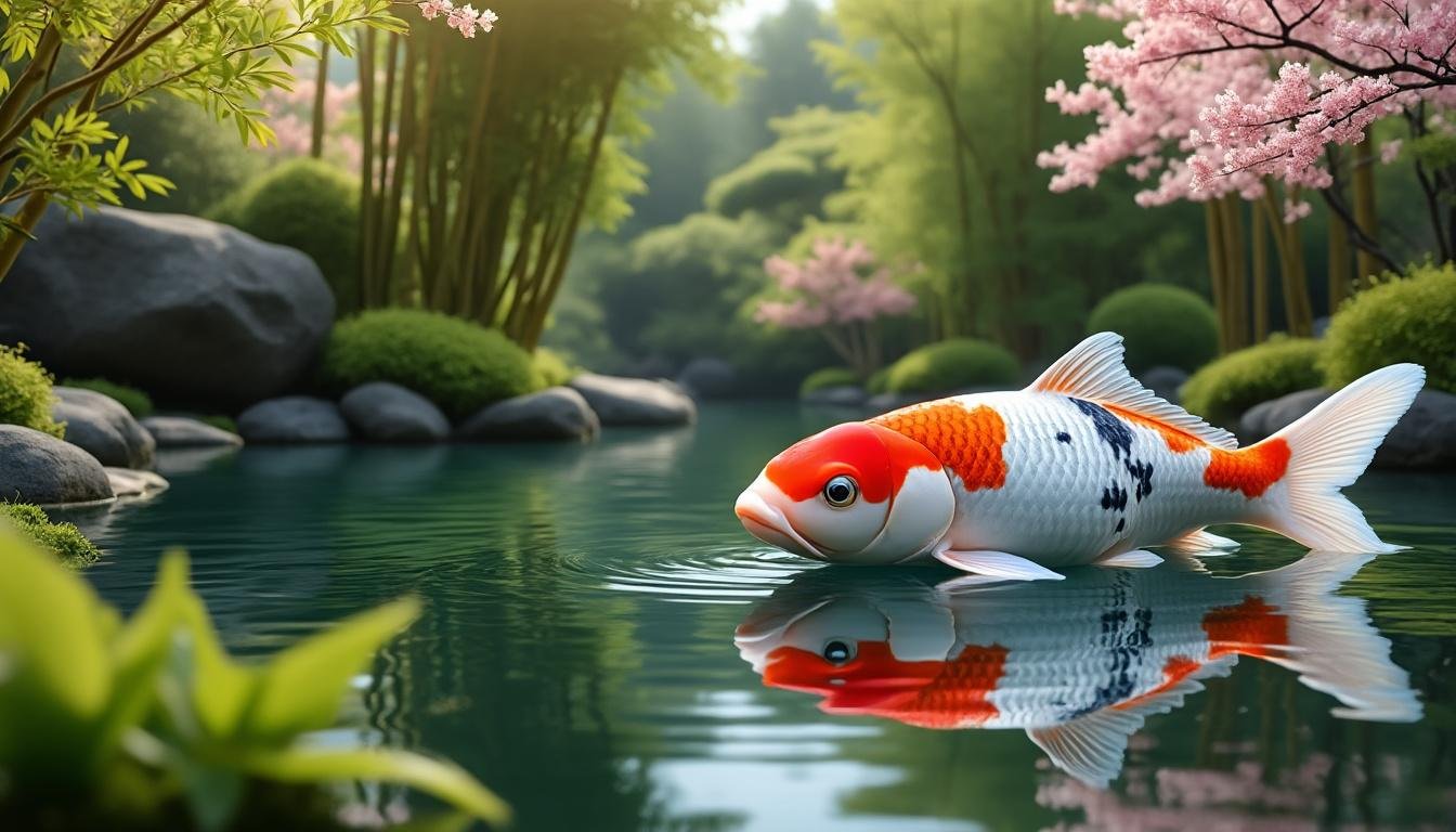 découvrez la beauté unique de la carpe koï kohaku, une variété traditionnelle aux motifs rouges éclatants sur fond blanc, symbole de sérénité et de chance dans votre bassin.