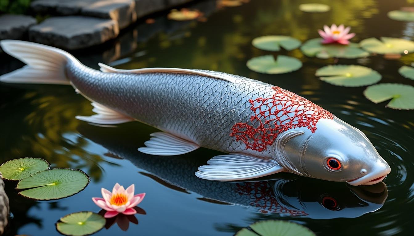 découvrez la carpe koï kujaku, une variété élégante et colorée parfaite pour embellir votre bassin avec ses motifs uniques et sa beauté remarquable.