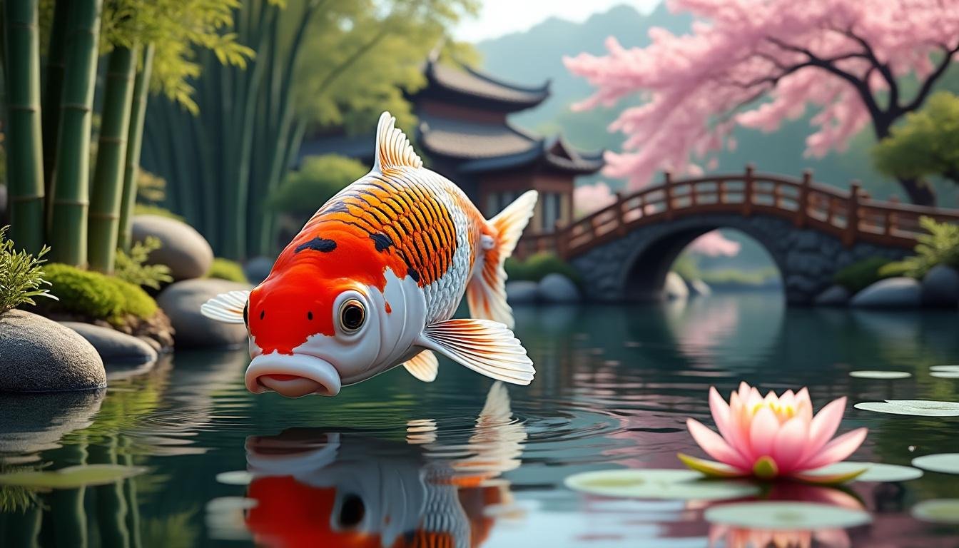 découvrez la carpe koï kuro goshiki, une superbe variété aux couleurs uniques alliant noir, blanc, rouge, bleu et gris, idéale pour embellir votre bassin avec élégance.