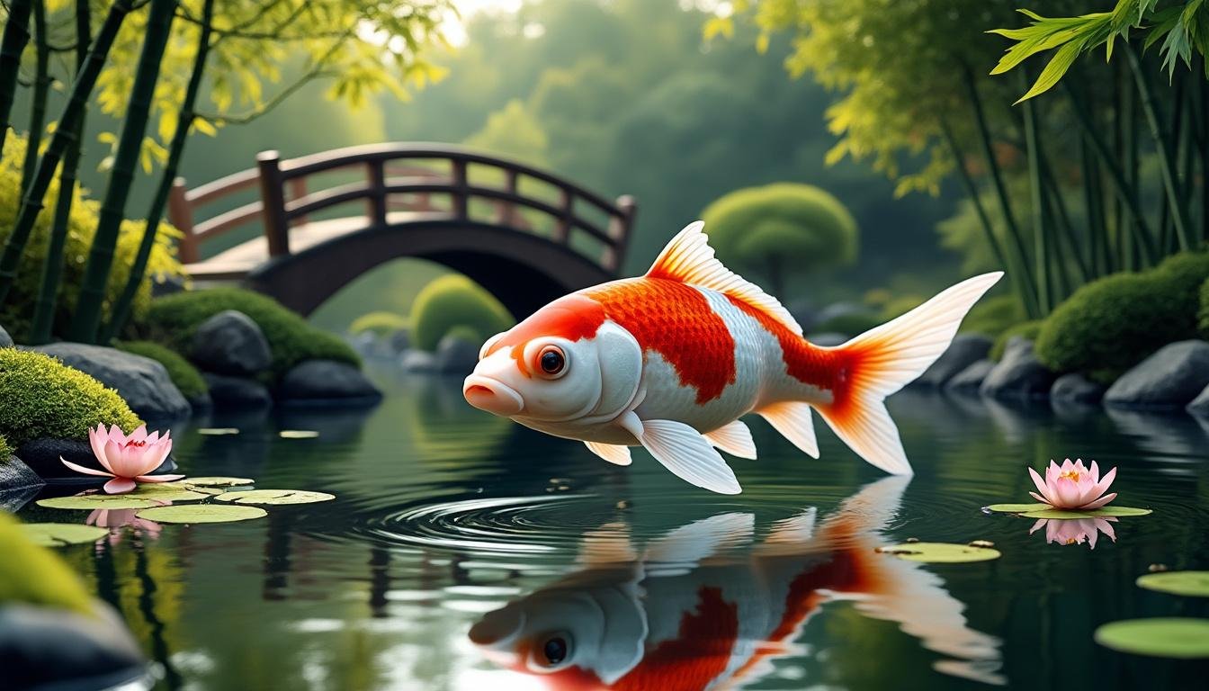 découvrez la carpe koï maruten kohaku, une variété emblématique aux motifs rouges éclatants sur fond blanc, symbole de beauté et de longévité dans les bassins d'ornement.