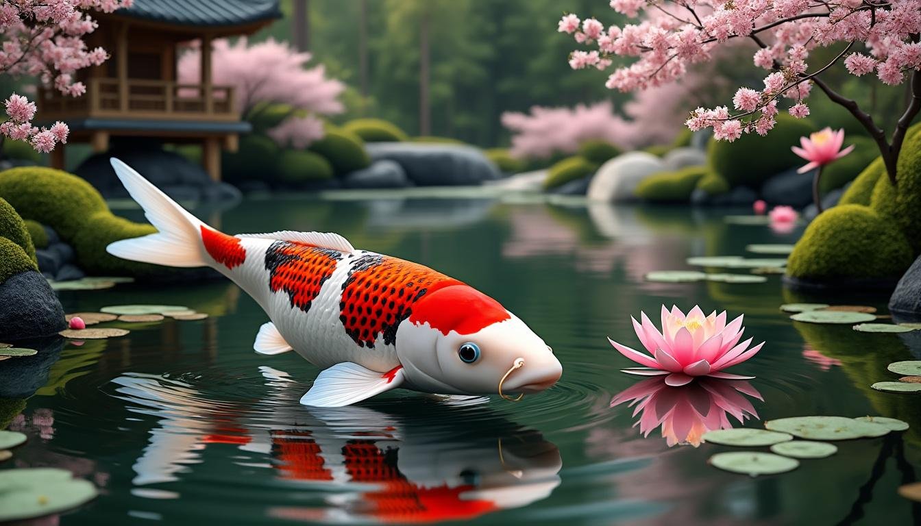 découvrez la carpe koï maruten showa, une variété élégante et colorée idéale pour embellir votre étang et apporter sérénité à votre jardin aquatique.