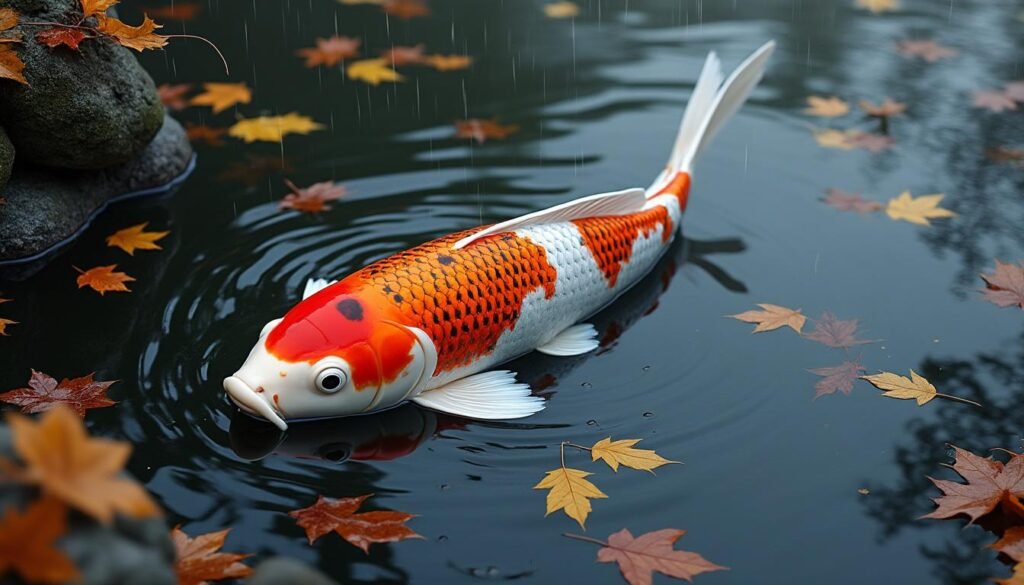 découvrez la beauté unique de la carpe koï ochiba shigure, célèbre pour son motif élégant et ses couleurs éclatantes, idéale pour embellir votre bassin de jardin.