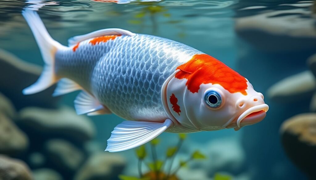 découvrez la beauté unique de la carpe koï pearl shusui, une variété élégante aux écailles nacrées et au motif distinctif. parfaite pour votre bassin ou votre jardin aquatique.