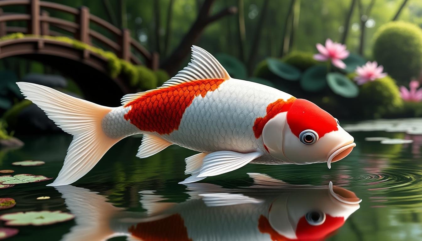 découvrez la carpe koï straight pattern kohaku, un poisson ornemental japonais aux motifs rouges et blancs éclatants, symbole de chance et de persévérance.