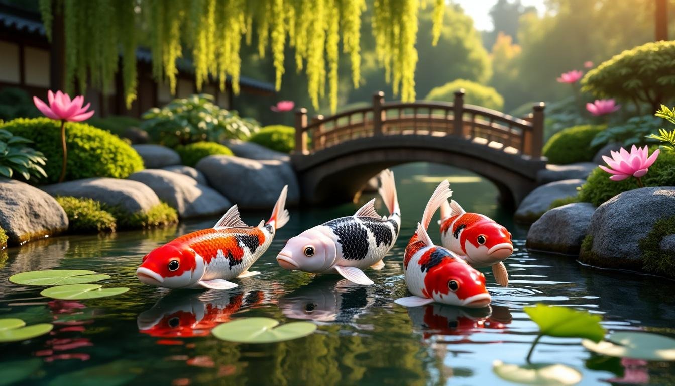 découvrez la beauté unique de la carpe koï subo sanke, une variété prisée pour ses motifs rouges, noirs et blancs éclatants, idéale pour votre bassin japonais.