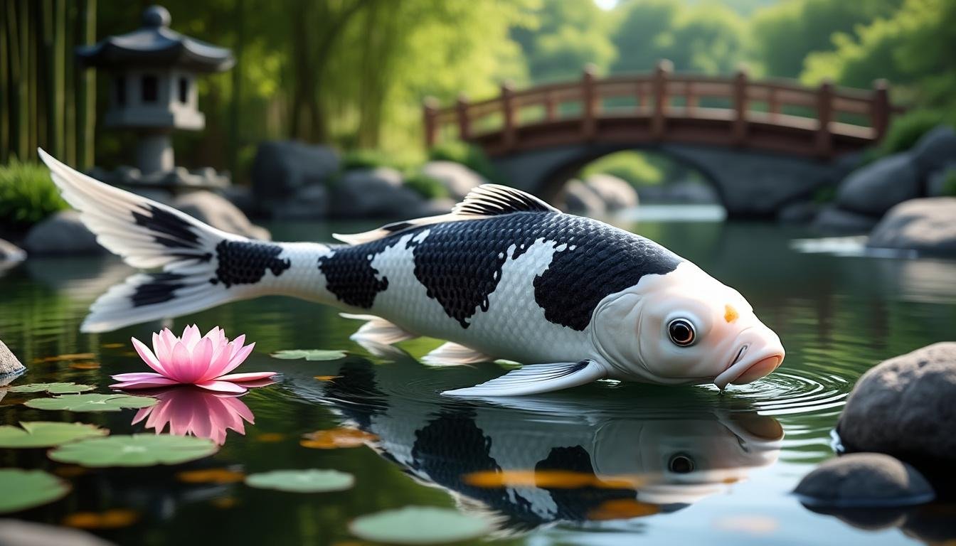 découvrez la beauté unique de la carpe koï sumi goromo, une variété élégante aux motifs contrastés parfaits pour embellir votre bassin.