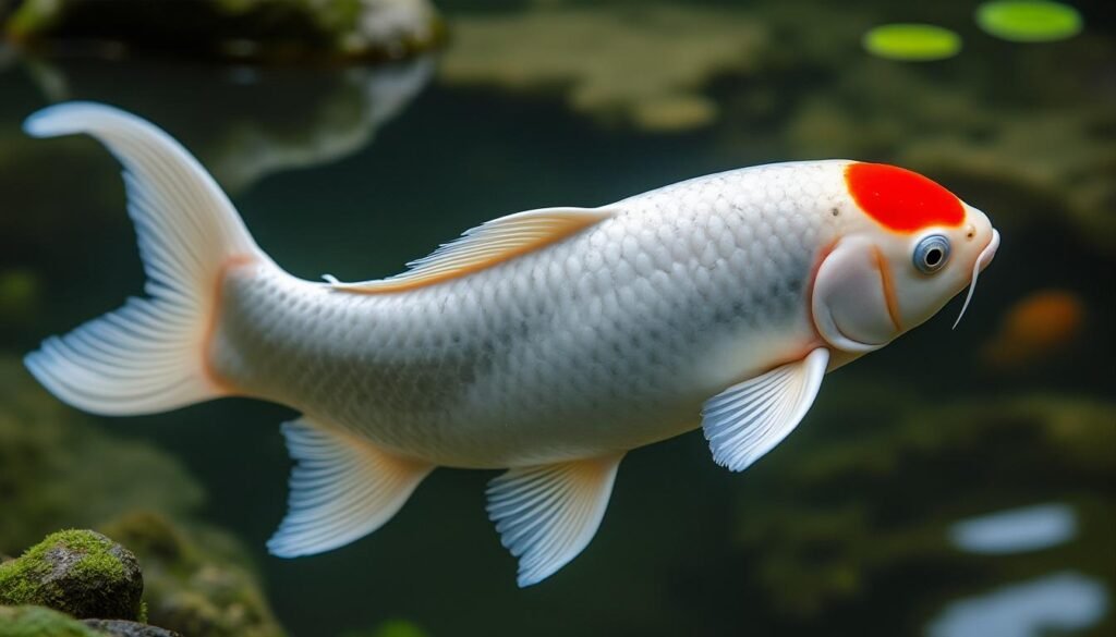 découvrez la beauté unique de la carpe koï tancho sanke, une variété prisée pour ses motifs rouges, blancs et noirs éclatants, parfaite pour embellir votre étang ou aquarium.