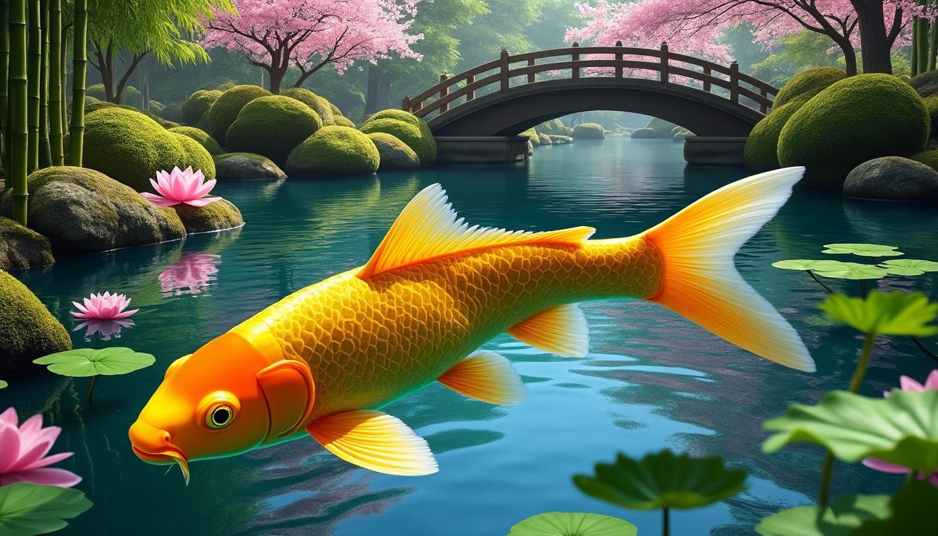 découvrez la beauté éclatante de la carpe koï yamabuki ogon, une variété dorée aux reflets métalliques, symbole de chance et de prospérité pour votre bassin.