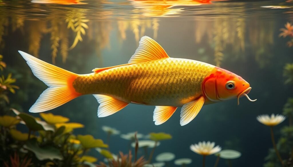 découvrez la carpe koï yamabuki ogon, une variété éclatante aux écailles dorées, parfaite pour embellir votre étang et apporter une touche d'élégance japonaise.