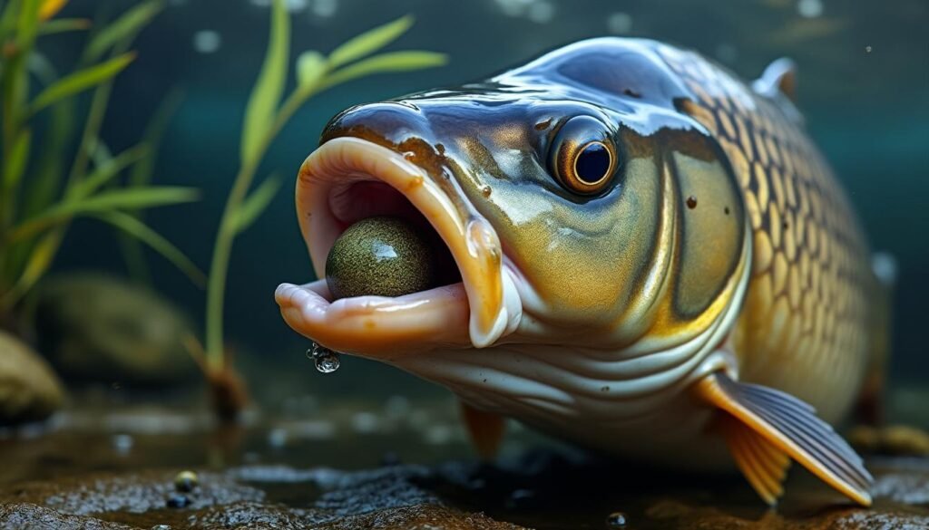 découvrez l'élément clé qui déclenche la prise d’un appât chez la carpe, pour optimiser vos sessions de pêche et attirer ce poisson avec succès.