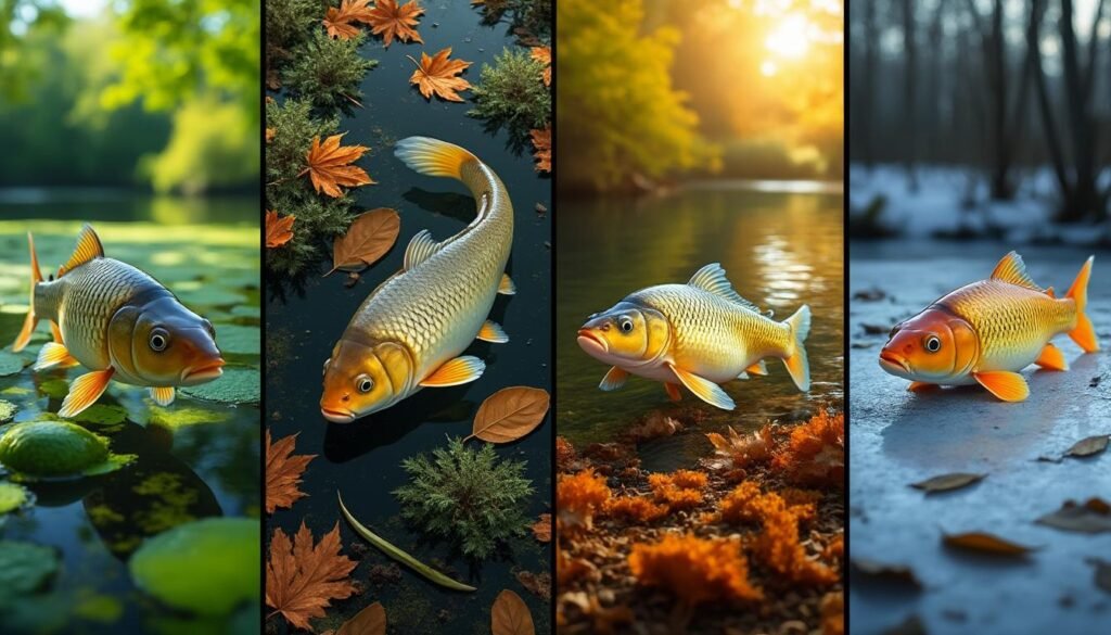 découvrez comment le poids des carpes varie au fil des saisons, les facteurs influençant ces changements, et les meilleures périodes pour la pêche.