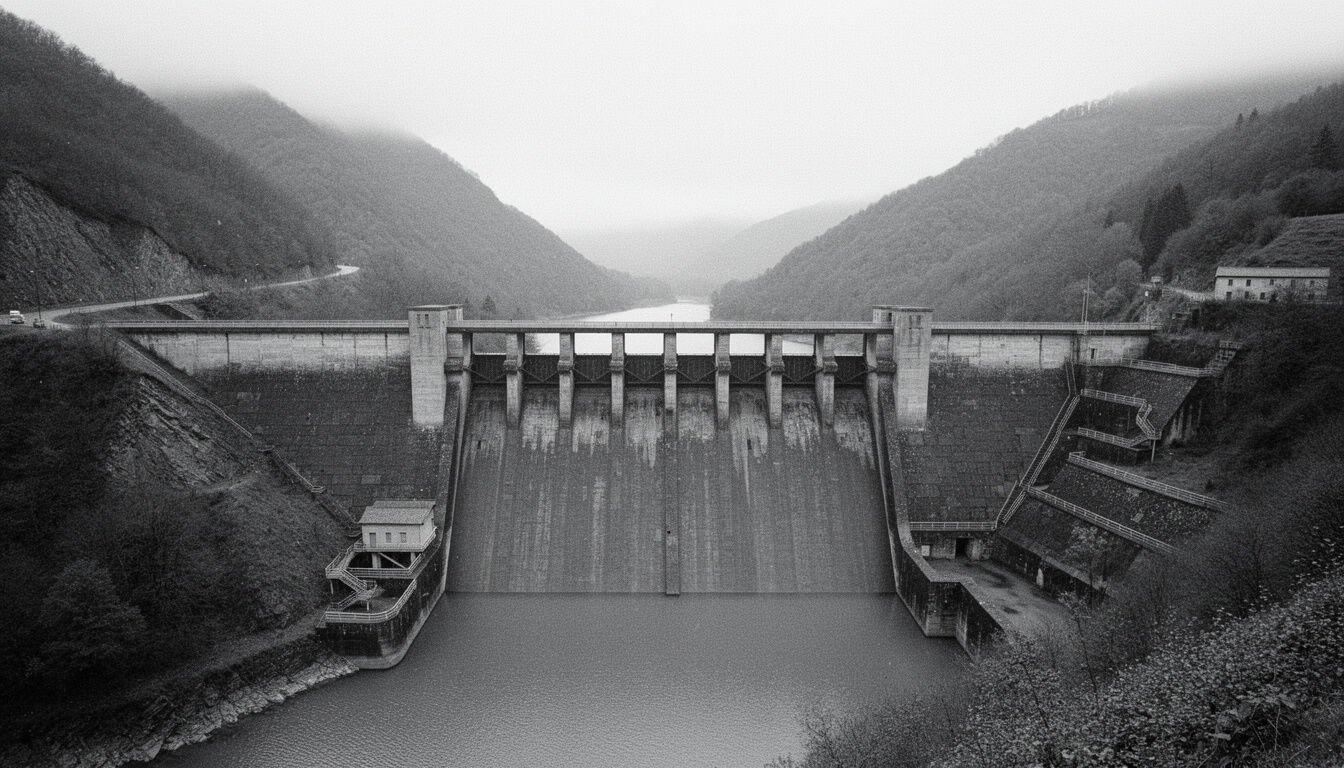 Explorez le barrage des Fades en Auvergne, un site emblématique offrant des paysages spectaculaires et une richesse historique unique. Parfait pour les amateurs de nature et d'ingénierie.