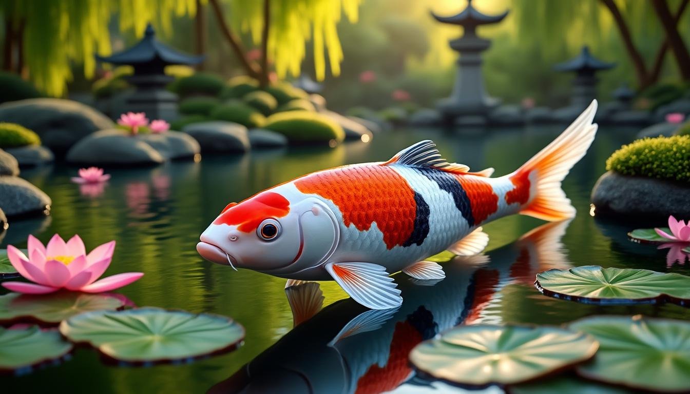 découvrez la carpe koï ginrin goshiki, une variété unique aux couleurs éclatantes et aux écailles scintillantes, idéale pour embellir votre bassin et apporter élégance et sérénité à votre jardin aquatique.