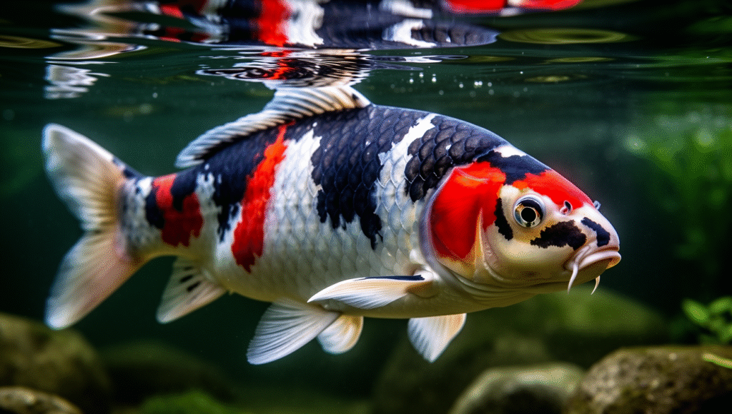 la carpe Koï Goshiki Showa realiste